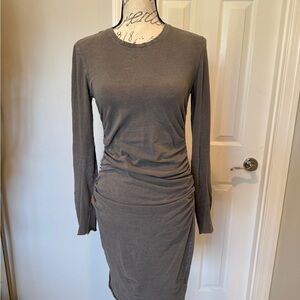 James Perse long sleeve ruched dress